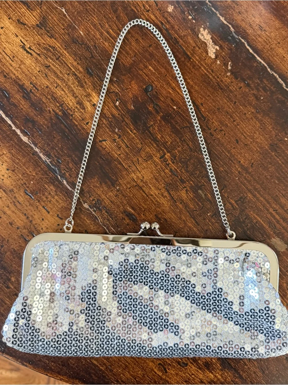 Silver Sequin Clutch